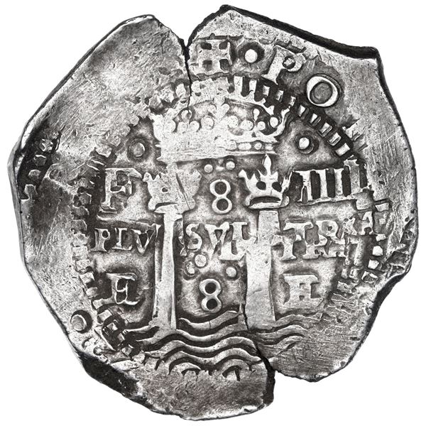 Potosi, Bolivia, cob 8 reales, 1652 E Transitional Type IV/A, ex-Stallard.