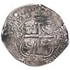 Image 2 : Potosi, Bolivia, cob 8 reales, 1655 E, PH at top, pomegranate above cross.