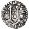 Image 1 : Potosi, Bolivia, cob 8 reales Royal (galano), 1656 E, PH at top, pomegranate above cross, NGC Fine d