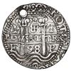 Image 1 : Potosi, Bolivia, cob 8 reales Royal (galano), 1698 F, rare, NGC AU details / holed, finest known in 