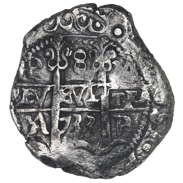Potosi, Bolivia, cob 8 reales, 1733 YA, rare.