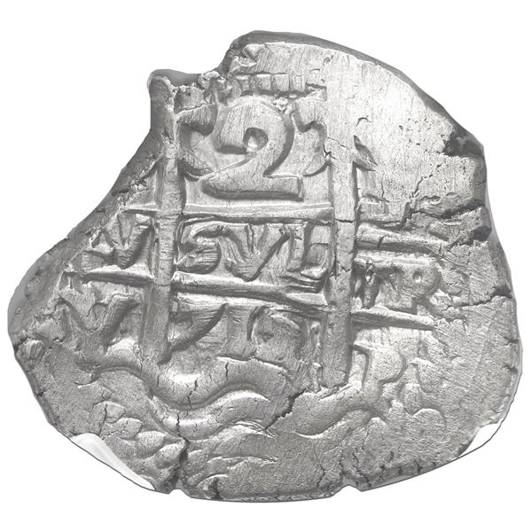 Potosi, Bolivia, cob 2 reales, 1712 Y, NGC MS 61, finest and only example in the NGC census.