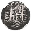 Image 1 : Potosi, Bolivia, cob 2 reales Royal (galano), 1737 E, very rare, NGC Fine details / holed, environme