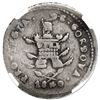 Image 2 : Cordoba, Argentina, 1 real, 1840 PNP, date with rotated 4 below two lances united by an arc below ca