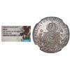Image 2 : Brazil (Rio mint), 960 reis, Pedro I, 1824-R, struck over Mexico City, Mexico, "hookneck" 8 reales, 
