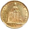 Image 1 : Santiago, Chile, gold 10 pesos, 1867/6, large plume, NGC MS 61, ex-Barros Franco.