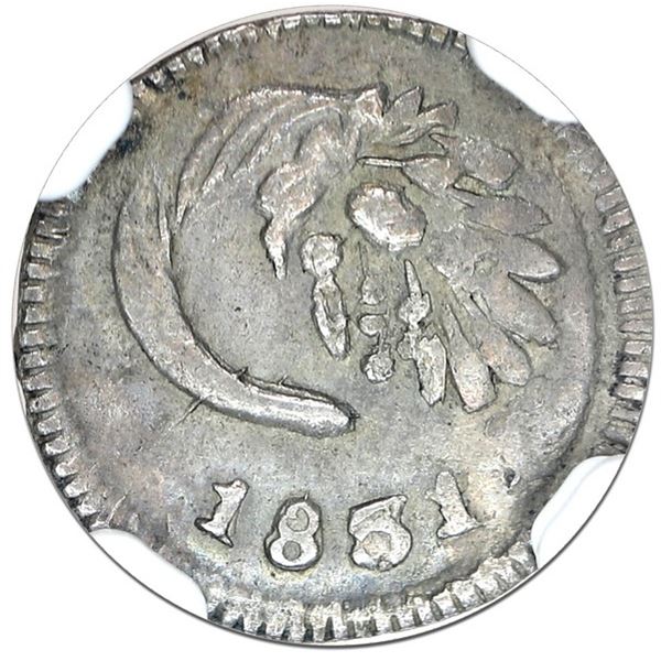 Popayan, Colombia, 1/4 real, 1831 RU, very rare, NGC AU 55, finest and only example in NGC census.