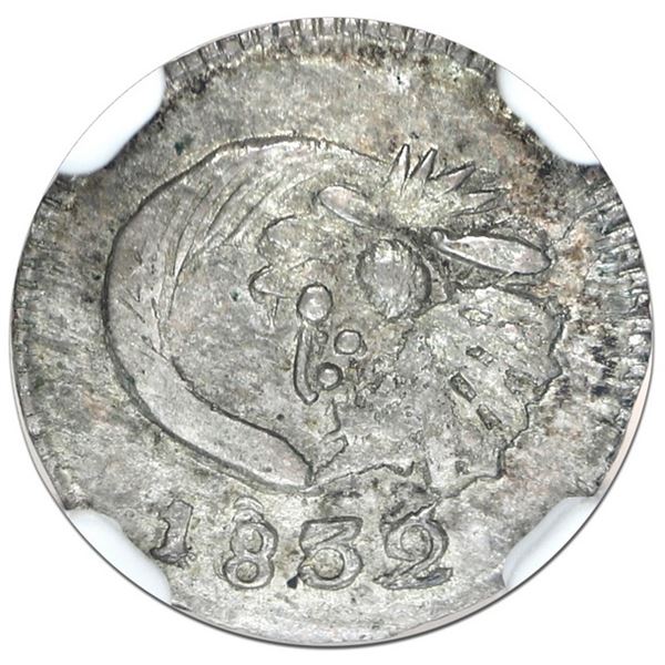 Popayan, Colombia, 1/4 real, 1832/7 RU, rare, NGC MS 63.