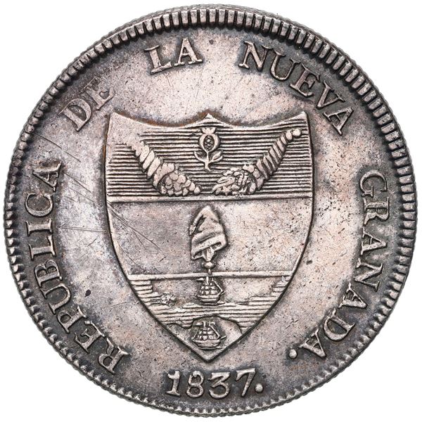 Bogota, Colombia, 8 reales, 1837 R.S.