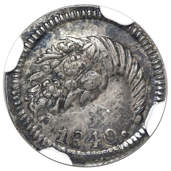 Bogota, Colombia, 1/4 real, 1840, NGC MS 62.