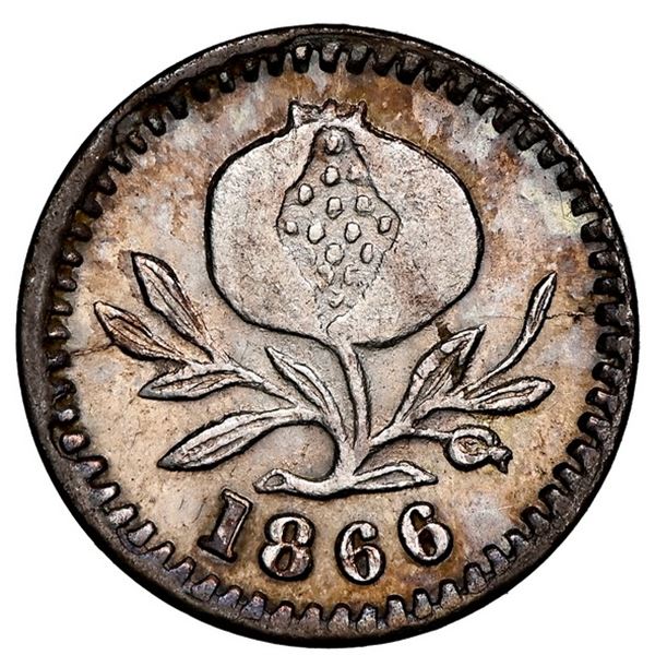 Bogota, Colombia, 1/4 decimo, 1866, NGC MS 62, finest and only example in NGC census.