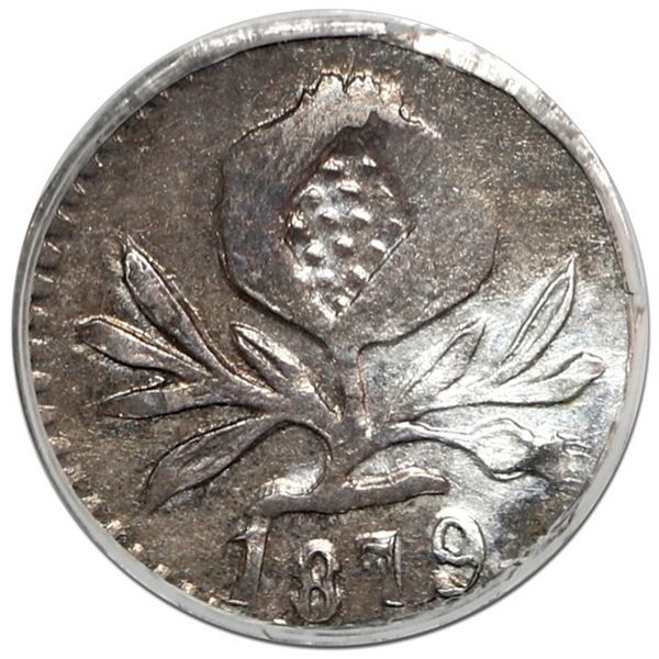 Popayan, Colombia, 1/4 decimo, 1879, rare, NGC MS 62, finest known in NGC census, ex-Dana Roberts.
