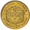 Image 2 : Medellin (Antioquia), Colombia, gold 5 pesos, 1921-A, rare, NGC MS 61.
