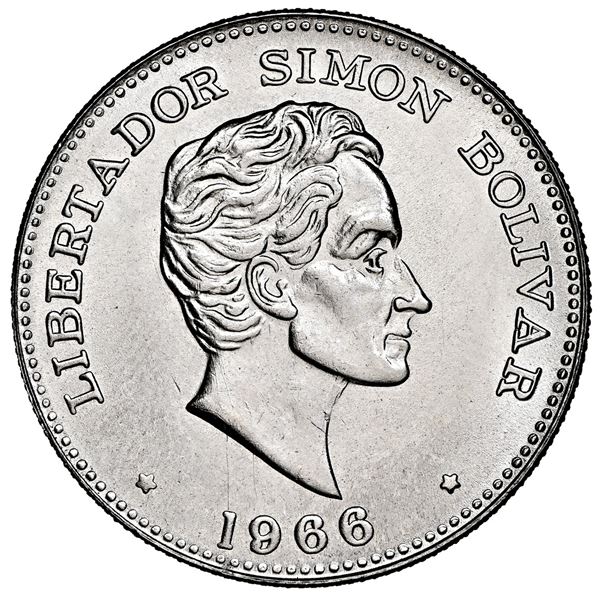 Colombia, nickel pattern for 50 centavos, 1966, NGC MS 67, finest and only example in NGC census.