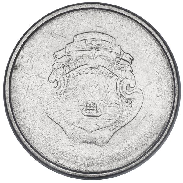 Costa Rica, nickel 10 colones, 1975, 25th anniversary of the Central Bank, struck with filled dies,