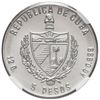 Image 2 : Cuba, piefort silver 5 pesos, 1983, Cuban Railroad, NGC MS 67.