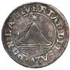 Image 2 : San Salvador, El Salvador, provisional 2 reales, 1834/3, variety with retrograde-S mintmarks and LIV