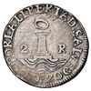 Image 1 : El Salvador, 2 reales, zigzag countermark (Type II, 1834-5) on volcano side of a San Salvador provis
