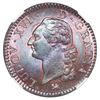 Image 1 : France (Paris mint), copper 1 sol, Louis XVI, 1791-A, dot before mintmark, small leopard, NGC MS 65 
