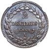 Image 2 : France (Paris mint), copper 2 decimes, AN 4 (1795-6), NGC MS 63 BN.