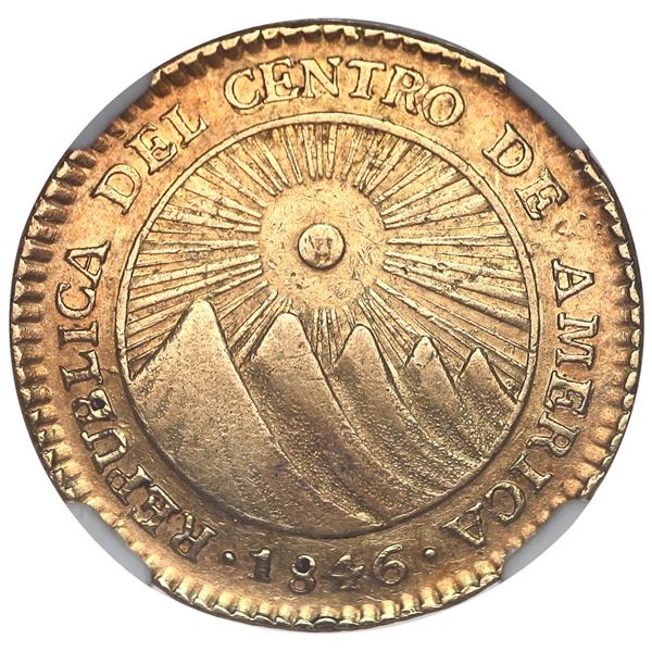 Guatemala (Central American Republic), gold 2 escudos, 1846 A, NGC XF 45.