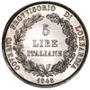 Image 2 : Lombardy (Italian States), 5 lire, 1848, short stems, PCGS UNC detail / cleaned.