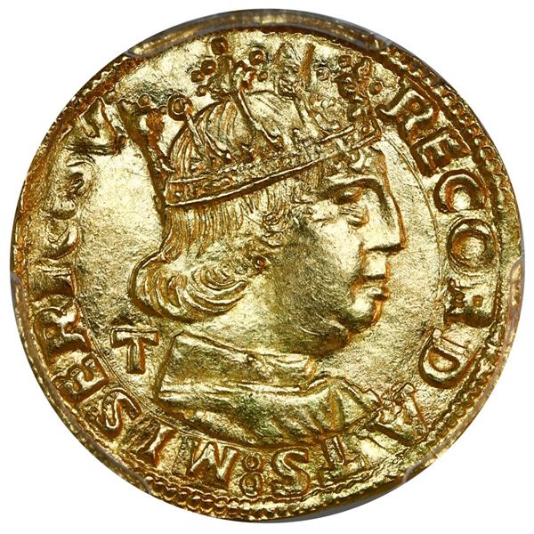 Naples and Sicily (Italian States), gold ducat, Ferdinand I of Aragon (1458-94), mintmaster T, struc