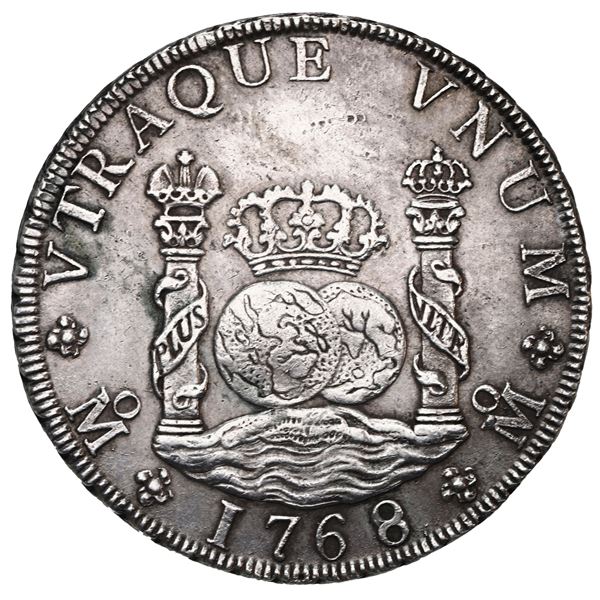 Mexico City, Mexico, pillar 8 reales, Charles III, 1768 MF.