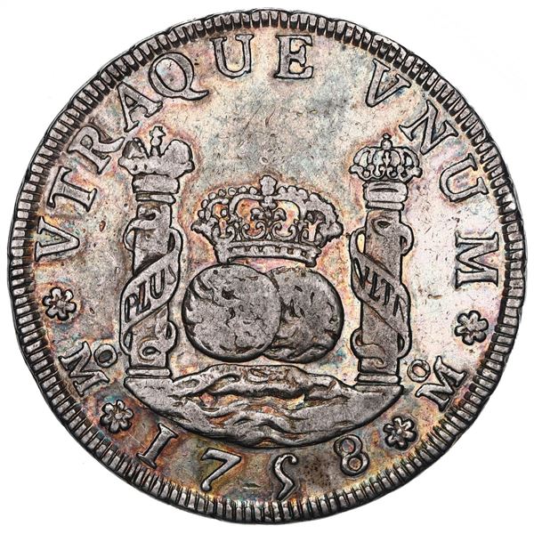 Mexico City, Mexico, pillar 4 reales, Ferdinand VI, 1758 MM, NGC VF details / cleaned.