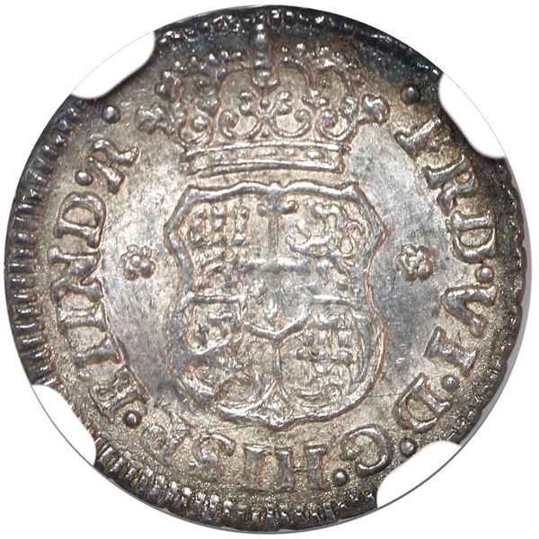 Mexico City, Mexico, pillar 1/2 real, Ferdinand VI, 1750 M, NGC MS 63 ("top pop").