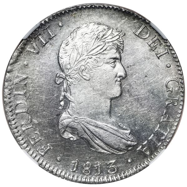 Mexico City, Mexico, bust 8 reales, Ferdinand VII, 1813 JJ, NGC MS 61.