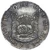 Image 1 : Lima, Peru, pillar 8 reales, Charles III, 1769 JM, dot over left mintmark only, dissimilar crowns, N