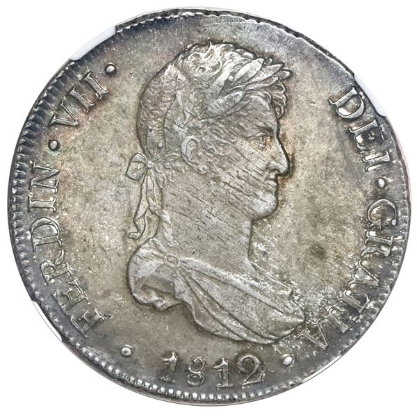 Lima, Peru, bust 8 reales, Ferdinand VI, 1812 JP, NGC MS 62.