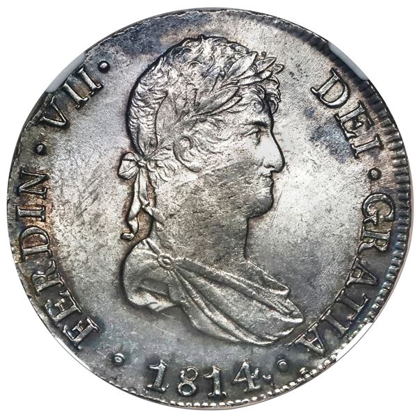 Lima, Peru, bust 8 reales, Ferdinand VII, 1814 JP, NGC MS 63, ex-EMO.