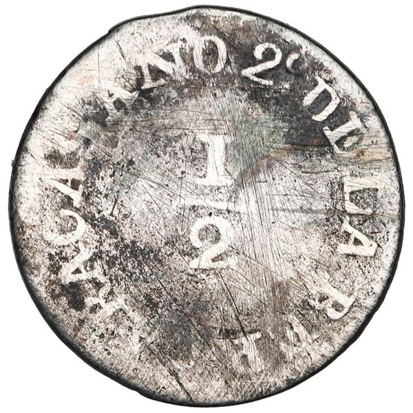 Caracas, Venezuela, 1/2 real, Year 2 (1812), very rare.