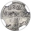 Image 2 : Caracas, Venezuela, 1/4 real, 1822, no crossbar in denomination, twelve large rays and twelve medium