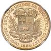 Image 2 : Venezuela, gold 100 bolivares, 1886, 86 apart, NGC MS 60.