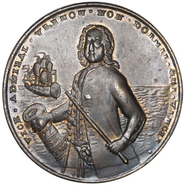 Great Britain, copper alloy Admiral Vernon medal, 1739, Vernon / Argyll, rare, ex-Adams.