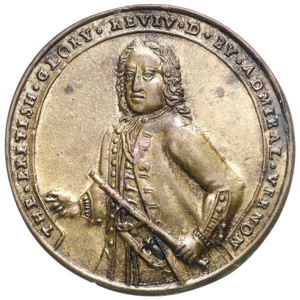 Great Britain, copper alloy Admiral Vernon medal, 1739, Vernon / Porto Bello, ex-Adams (plate).