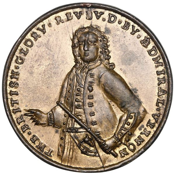 Great Britain, copper alloy Admiral Vernon medal, 1739, Vernon / Porto Bello, ex-Adams (plate).