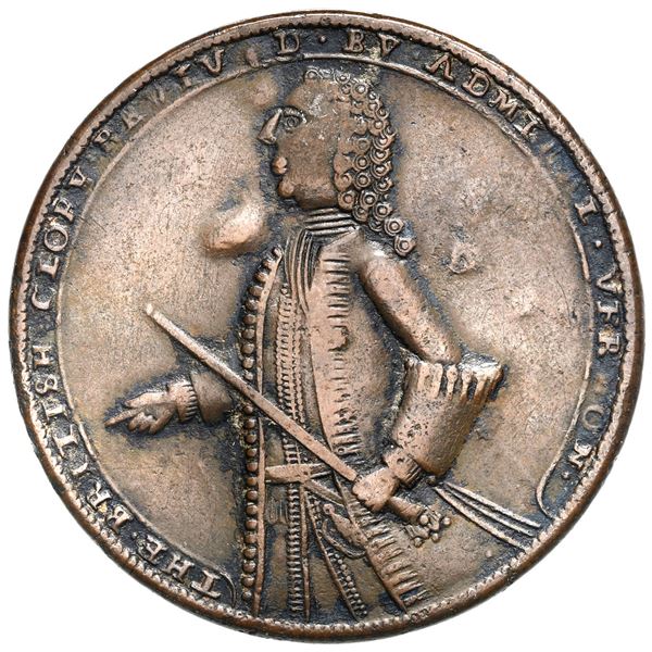 Great Britain, copper alloy Admiral Vernon medal, 1739, Vernon / Porto Bello, ex-Adams.