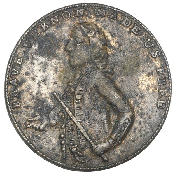 Great Britain, small copper alloy Admiral Vernon medal, 1739, Vernon / Porto Bello, rare, ex-Adams.
