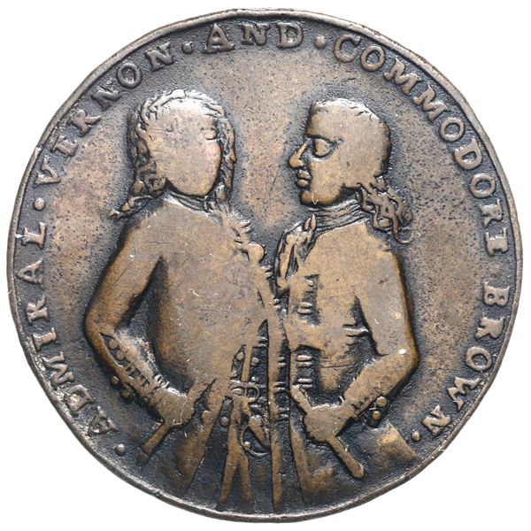 Great Britain, copper alloy Admiral Vernon medal, 1739, Vernon and Brown / Porto Bello, ex-Adams.