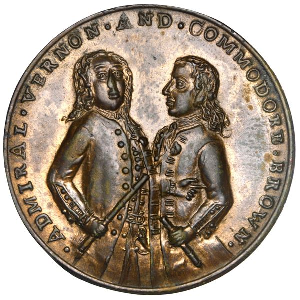 Great Britain, copper alloy Admiral Vernon medal, 1739, Vernon and Brown / Porto Bello, ex-Stuart, e