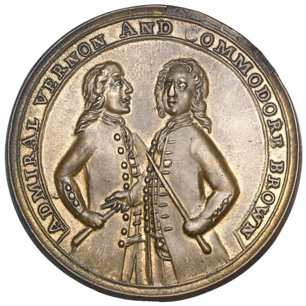 Great Britain, copper alloy Admiral Vernon medal, 1739, Vernon and Brown / Porto Bello, ex-Adams.