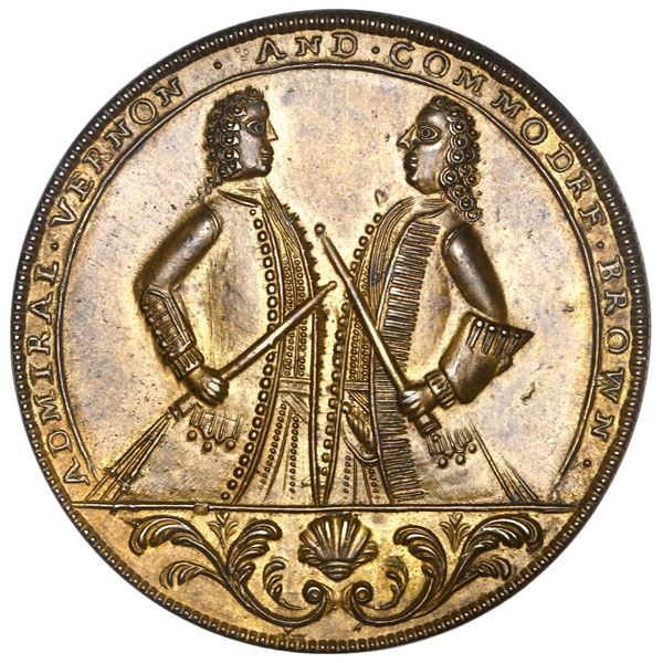 Great Britain, copper alloy Admiral Vernon medal, 1739, Vernon and Brown / Porto Bello, ex-Adams.