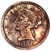 Image 1 : USA (Dahlonega mint), gold $5 coronet Liberty half eagle, 1854-D, large D variety, ANACS EF 40 detai
