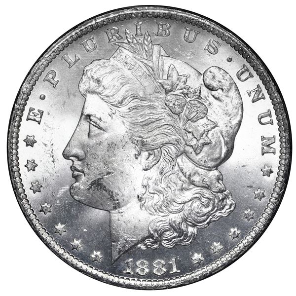 USA (Carson City Mint), Morgan dollar, 1881-CC, in GSA holder, NGC MS 62 / GSA Hoard, ex-Blakewood.