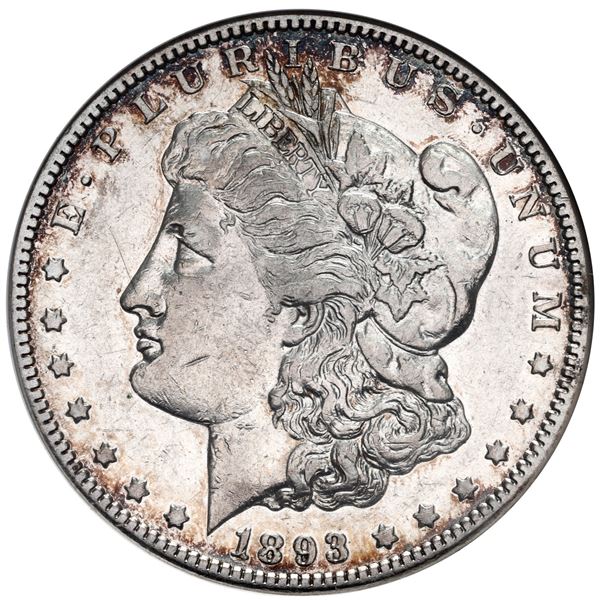 USA (Carson City Mint), Morgan dollar, 1893-CC, ANACS Net VF 20 / rims filed, whizzed.