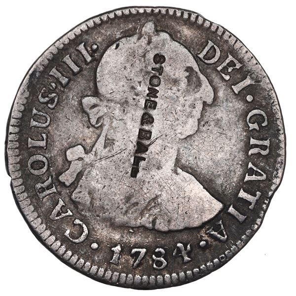 USA, Syracuse, New York, STONE & BALL merchant countermark (Type 1) on a Lima, Peru, bust 2 reales,